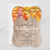 感謝祭素朴ディナー紅葉灯 招待状 (正面)