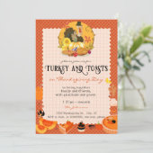 感謝祭素朴トルコとトーストの友情 招待状 (スタンド正面)