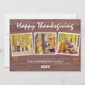 感謝祭素朴モダン家族の写真コラージュ シーズンカード (正面)