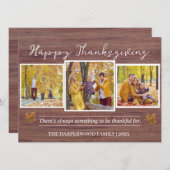 感謝祭素朴モダン家族の写真コラージュ シーズンカード (正面/裏面)