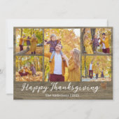 感謝祭素朴モダン家族の写真コラージュ シーズンカード (正面)