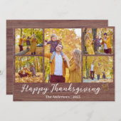 感謝祭素朴モダン家族の写真コラージュ シーズンカード (正面/裏面)