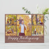 感謝祭素朴モダン家族の写真コラージュ シーズンカード (スタンド正面)