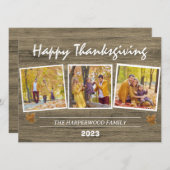 感謝祭素朴モダン家族の写真コラージュ シーズンカード (正面/裏面)