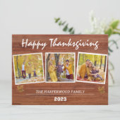 感謝祭素朴モダン家族の写真コラージュ シーズンカード (スタンド正面)