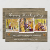 感謝祭素朴モダン家族の写真コラージュ シーズンカード (正面/裏面)