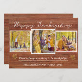 感謝祭素朴モダン家族の写真コラージュ シーズンカード (正面/裏面)