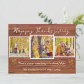 感謝祭素朴モダン家族の写真コラージュ シーズンカード (スタンド正面)