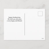 感謝祭素朴モダン家族の写真コラージュ シーズンポストカード (裏面)