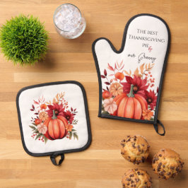 感謝祭素朴レッドパンプキン 鍋つかみ&鍋敷きセット