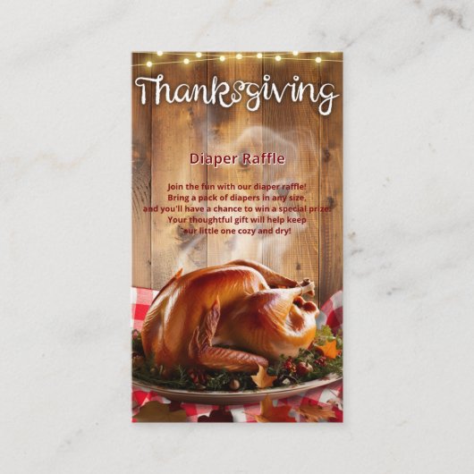 感謝祭素朴ローストトルコ赤ちゃんシャワー エンクロージャーカード (正面)