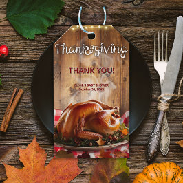 感謝祭素朴ローストトルコ赤ちゃんシャワー ギフトタグ