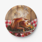 感謝祭素朴ローストトルコ赤ちゃんシャワー ペーパープレート (正面)