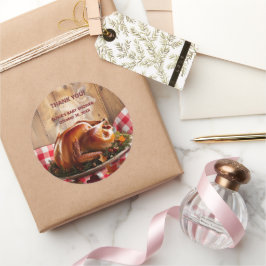 感謝祭素朴ローストトルコ赤ちゃんシャワー ラウンドシール