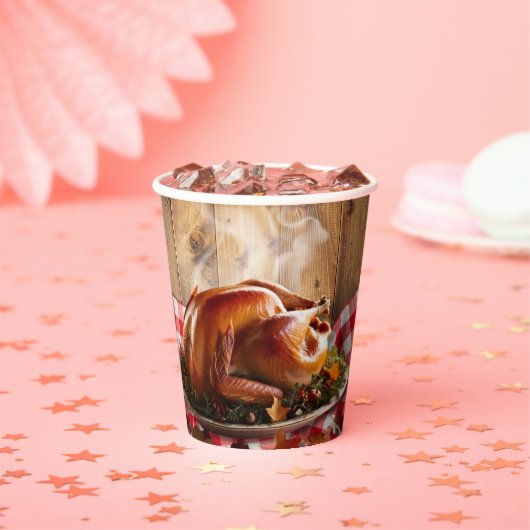 感謝祭素朴ローストトルコ赤ちゃんシャワー 紙コップ (インサイチュ)