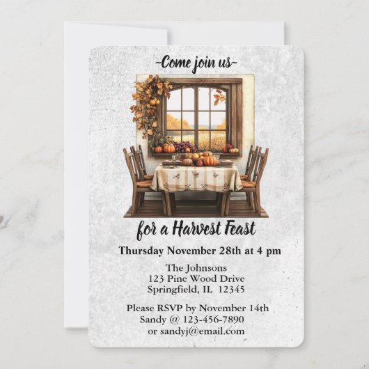 感謝祭素朴会 招待状 (正面)