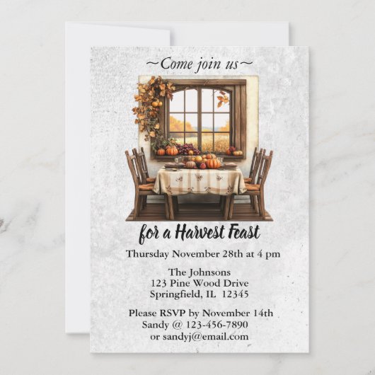 感謝祭素朴会 招待状 (正面)