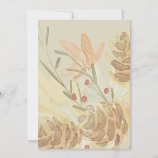 感謝祭素朴伝統的ディナーパーティー 招待状 (裏面)