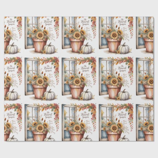 感謝祭素朴国感謝祭秋 ラッピングペーパー (フラット)