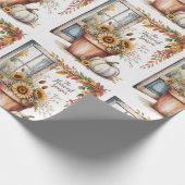 感謝祭素朴国感謝祭秋 ラッピングペーパー (角)