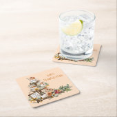 感謝祭素朴水の色かぼちゃの秋 スクエアペーパーコースター (インサイチュ)