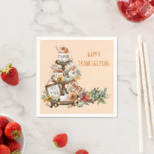 感謝祭素朴水の色かぼちゃの秋 スタンダードカクテルナプキン (インサイチュ)