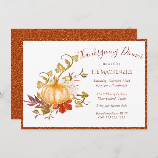 感謝祭素朴秋のカボチャ畑グルズ シーズンカード (正面/裏面)