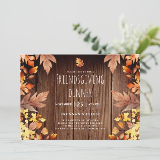 感謝祭素朴秋の友情によるディナー 招待状 (スタンド正面)
