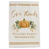 感謝祭素朴秋パンプ与えキ感謝していン ミディアムペーパーバッグ (正面)