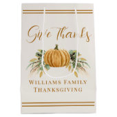 感謝祭素朴秋パンプ与えキ感謝していン ミディアムペーパーバッグ (裏面)