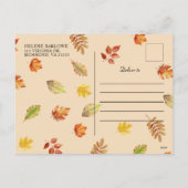 感謝祭素朴秋感謝祭 シーズンポストカード (裏面)