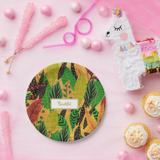 感謝祭素朴秋秋リーフ ペーパープレート (パーティー)