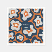 感謝祭素朴花模様名前をカスタムする スタンダードカクテルナプキン (正面)