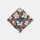 感謝祭素朴花模様名前をカスタムする スタンダードカクテルナプキン (角)