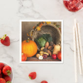 感謝祭素朴表の豊作 スタンダードカクテルナプキン (インサイチュ)