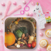 感謝祭素朴表の豊作 ペーパープレート (パーティー)