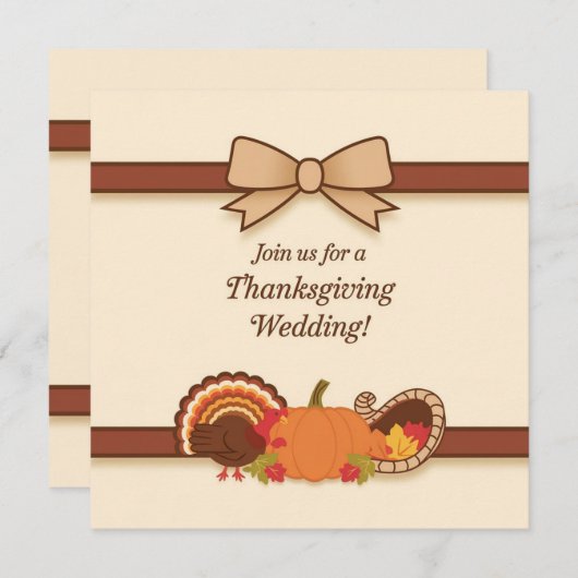 感謝祭結婚の 招待状 (正面/裏面)