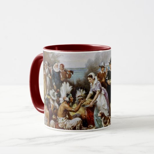 感謝祭絵画のマグカップ マグカップ (正面左)