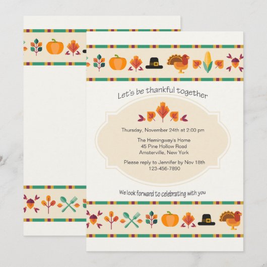 感謝祭縁ど招待状 招待状 (正面/裏面)
