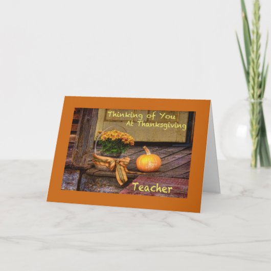 感謝祭考えの先生カード シーズンカード (正面)