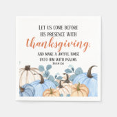 感謝祭聖なる書物、 経典ブルーパンプキンパッチ スタンダードカクテルナプキン (正面)