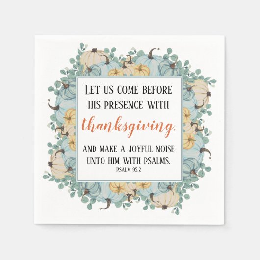 感謝祭聖なる書物、 経典水カラーパンプキンフレーム スタンダードカクテルナプキン (正面)