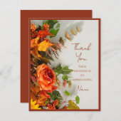 感謝祭花模様ホリデースパイスサンキューカード サンキューカード (正面/裏面)