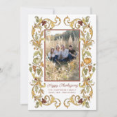 感謝祭華美収穫カボチャのフレーム写真 シーズンカード (正面)