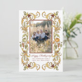 感謝祭華美収穫カボチャのフレーム写真 シーズンカード (スタンド正面)