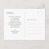 感謝祭葉のラインアートBeige Photo シーズンポストカード (裏面)