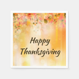 感謝祭葉の秋の輝き スタンダードカクテルナプキン