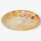 感謝祭葉の秋の輝き ペーパープレート (アングル)