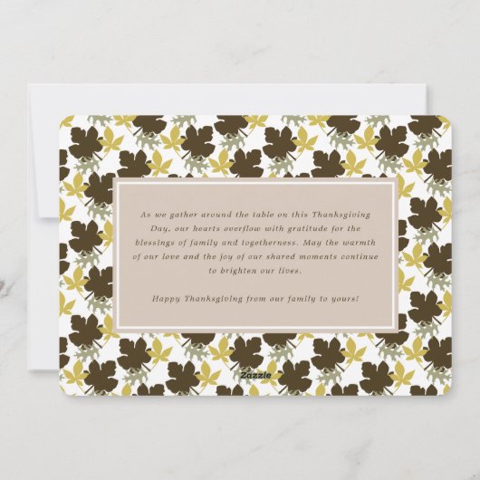 感謝祭葉の華エレガントやかな台本の写真 シーズンカード (裏面)