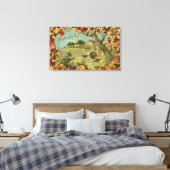 感謝祭葉倒れ七面鳥 キャンバスプリント (インサイチュ (寝室))